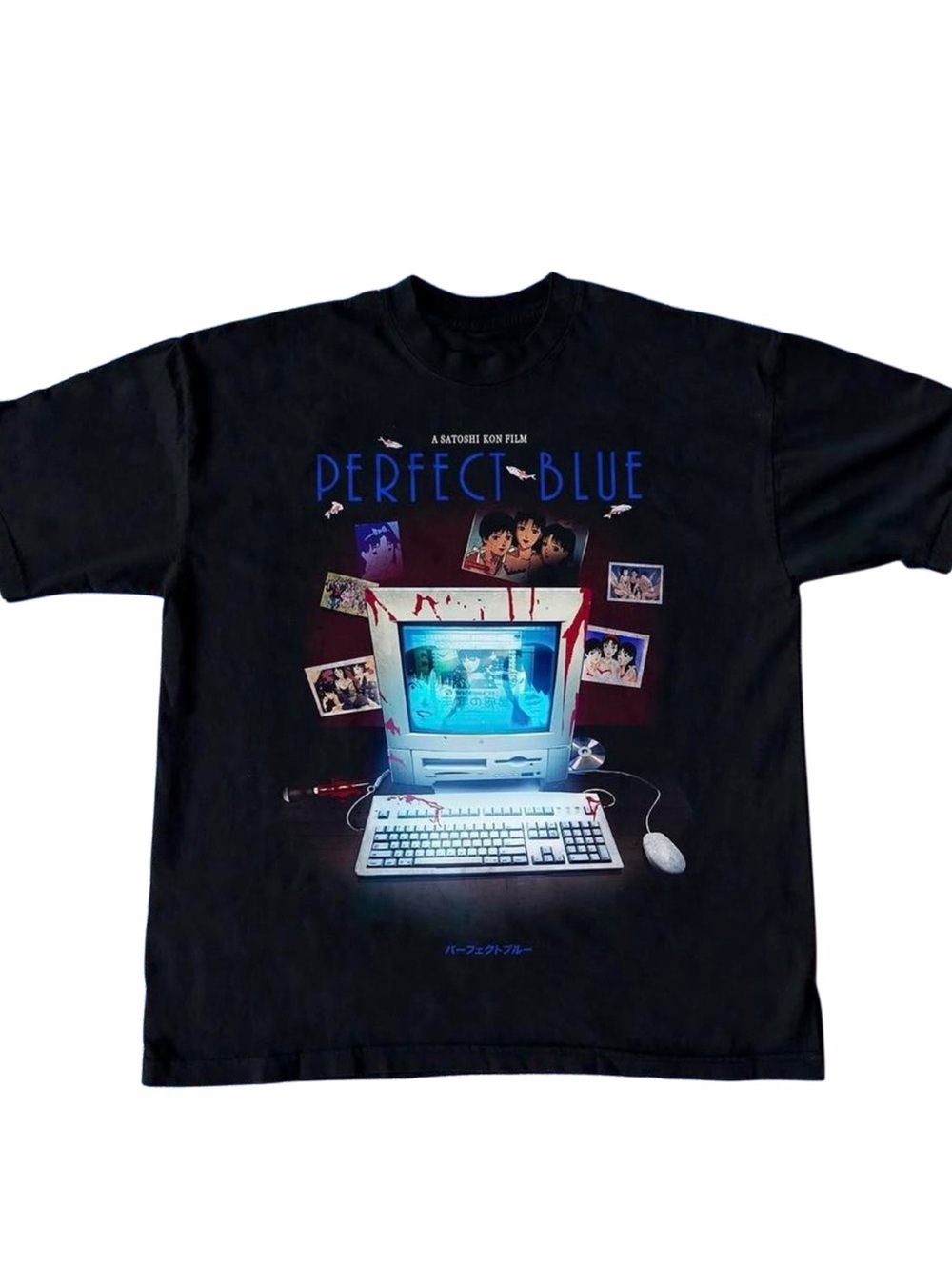 DBRUZE Anime Film Perfect Blue CHAM! Graphic Tee T-Shirt Movie Horror Lain Goth